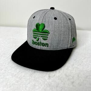 Boston Celtics Gray Clover Logo Baseball Hat